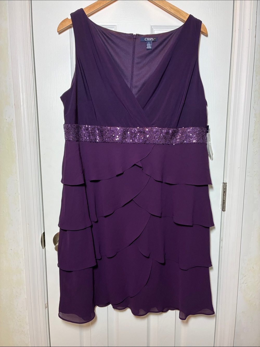 Chaps Deep Purple Layered Mini Dress